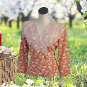 Vintage 80s Floral Blouse